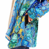 Penny Lane Fleece Cloak - Cellular Blues