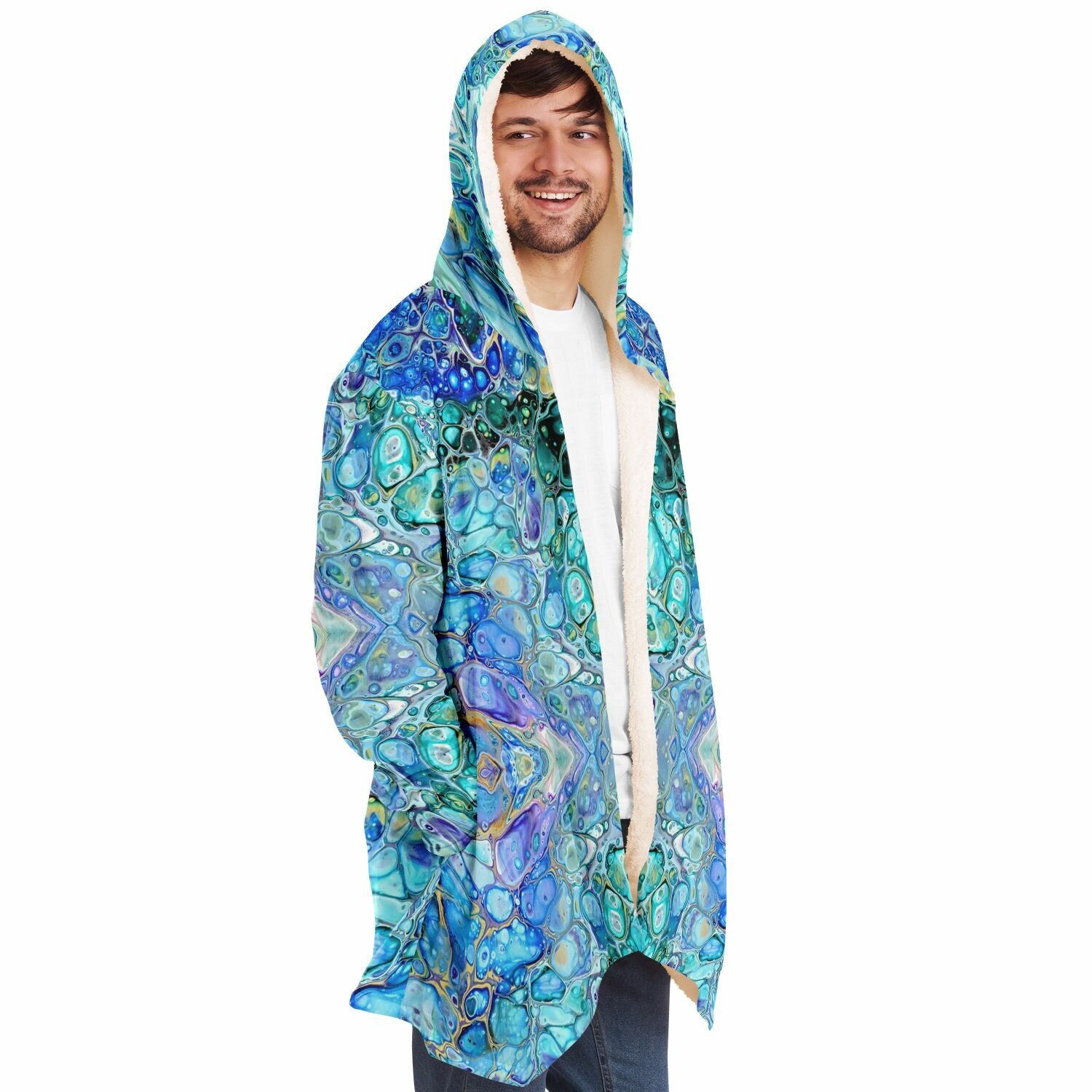 Penny Lane Fleece Cloak - Cellular Blues