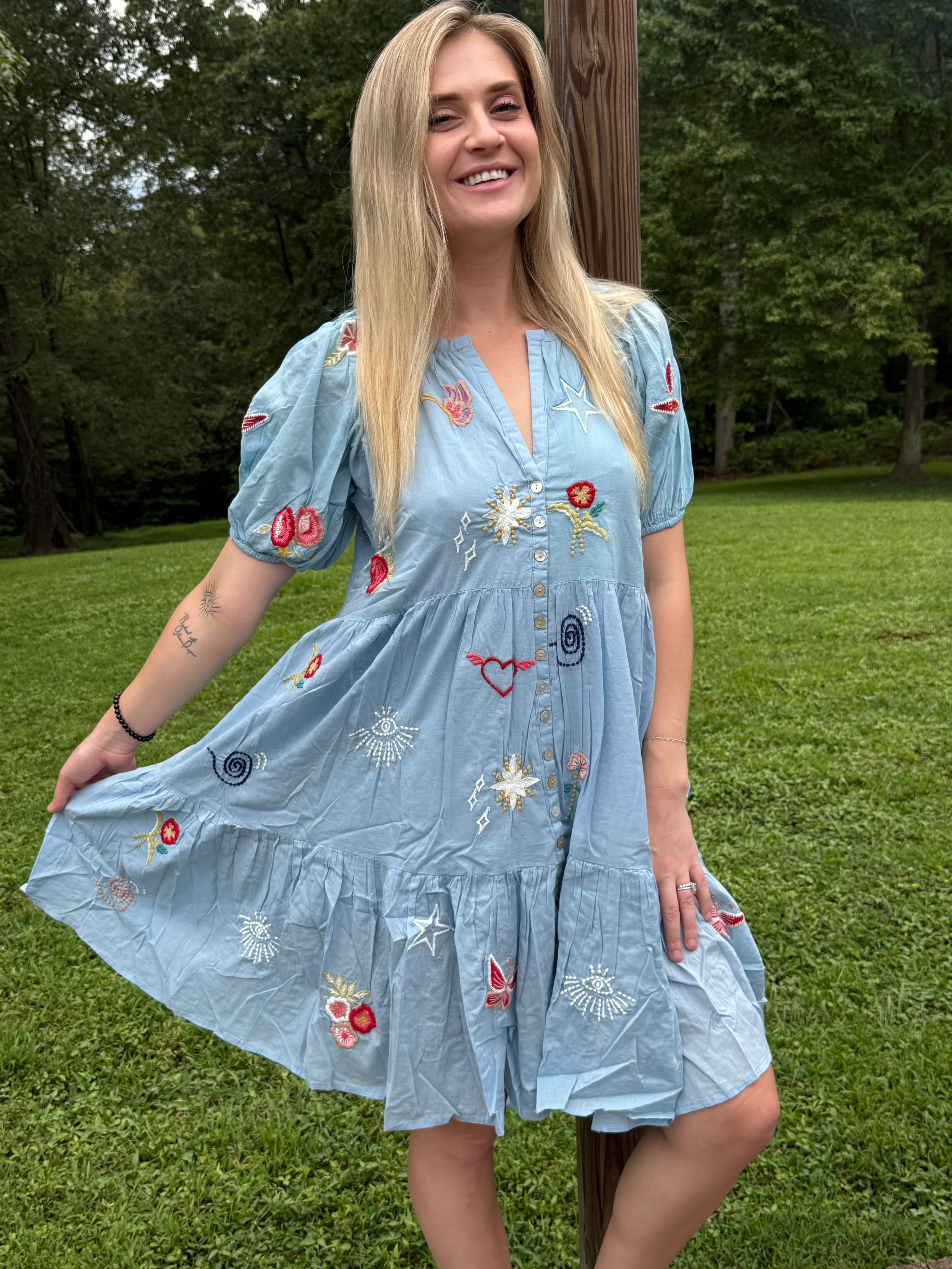 Wildflower Wanderer Embroidered Dress