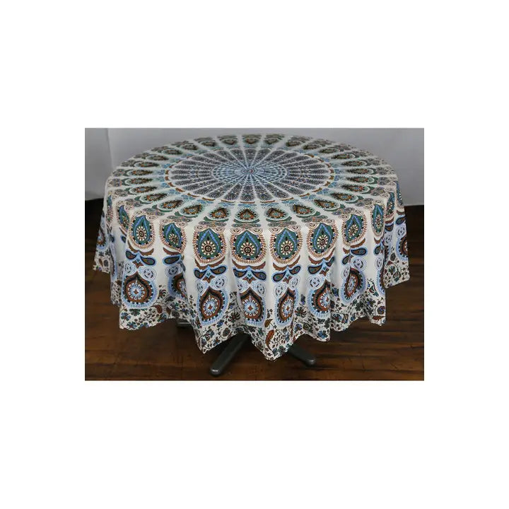 Mandala Round Cotton Tablecloths - 80"