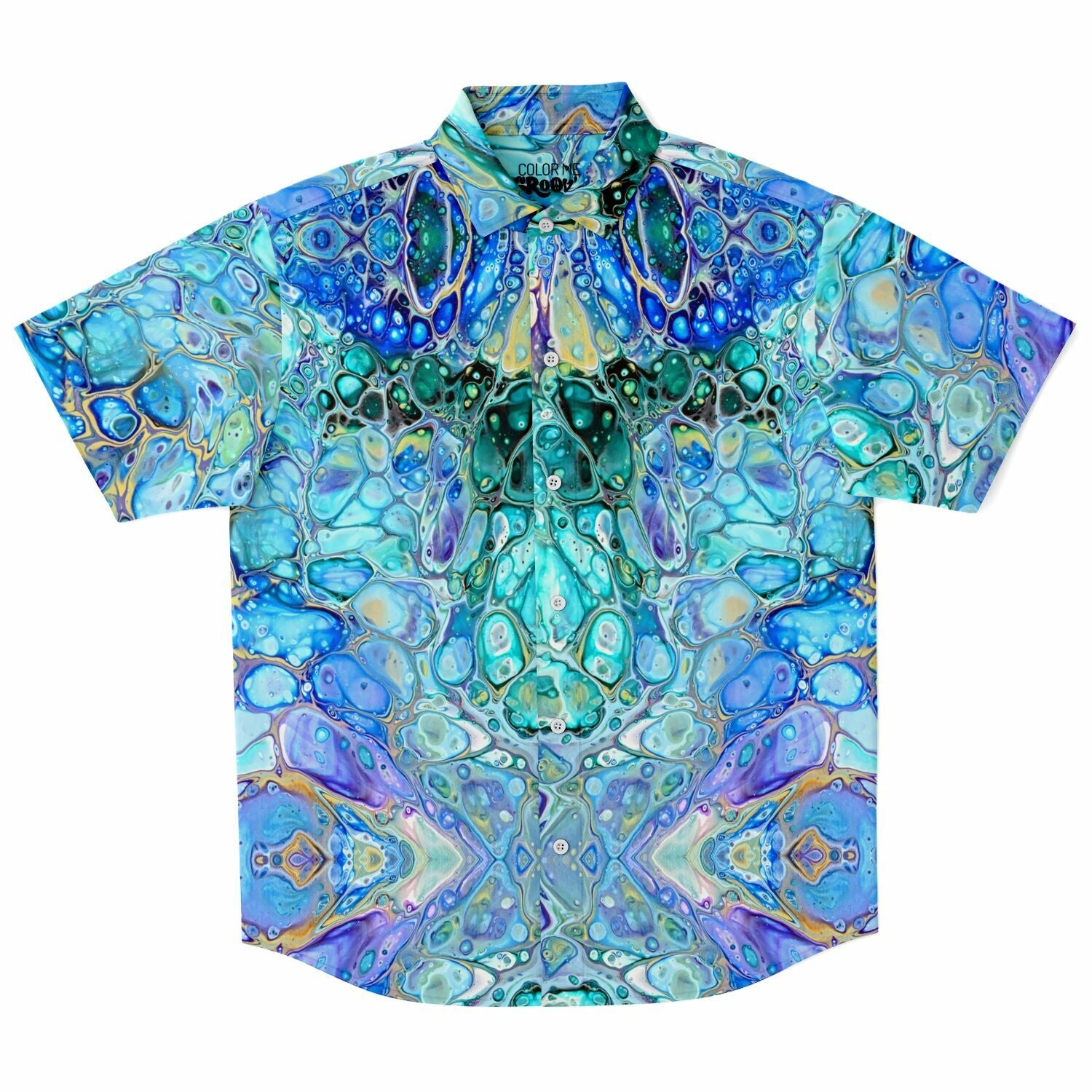 Button-up Camp Shirt - Cellular Blues