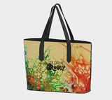 Vegan Leather Tote Bag - Wildflowers