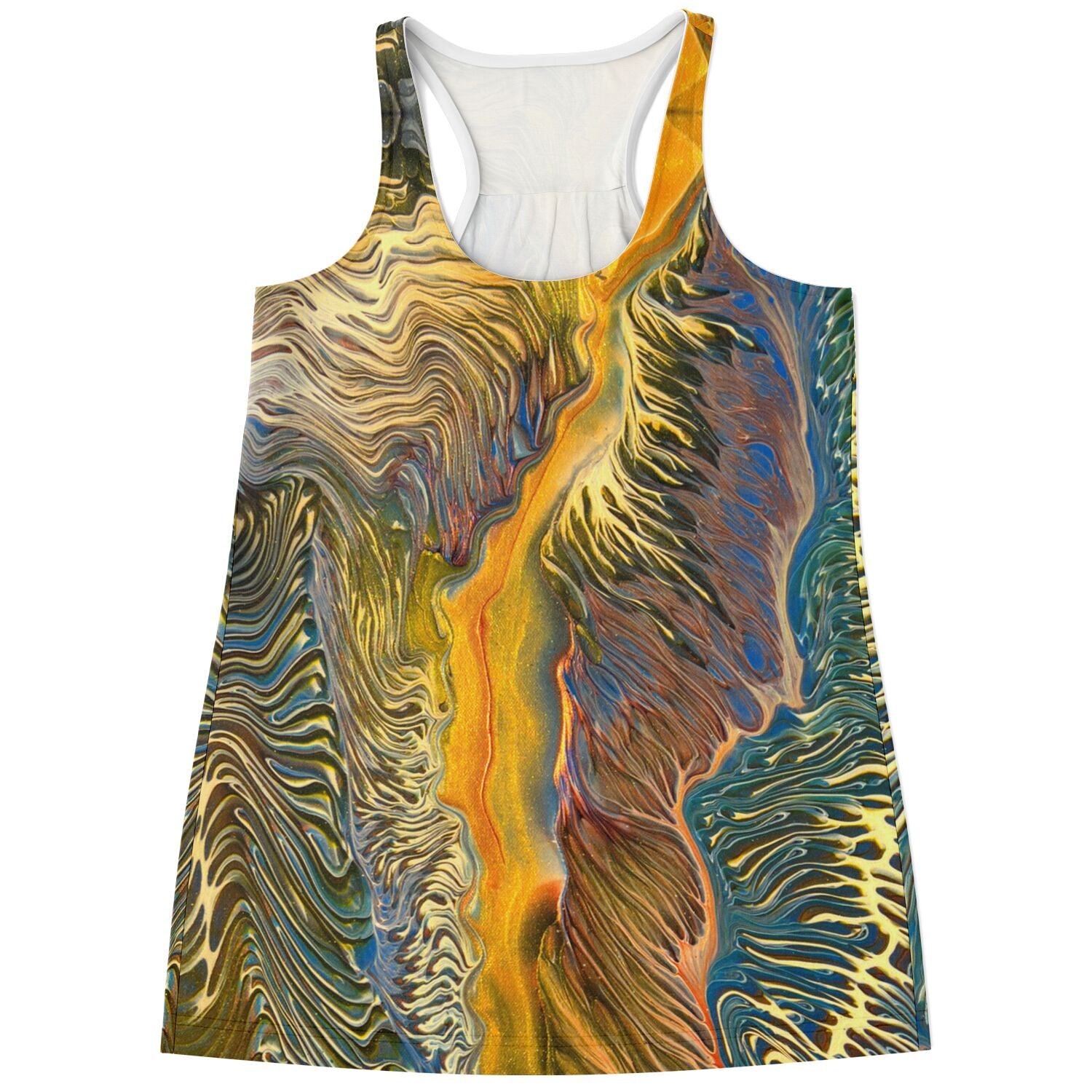 Flowy Racerback Tank Top - Golden Riptide