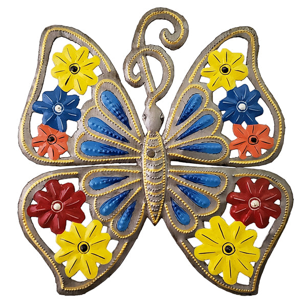 Painted Butterfly Metal Wall Art