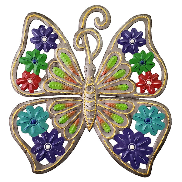 Painted Butterfly Metal Wall Art