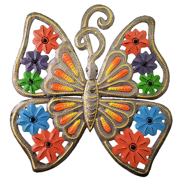 Painted Butterfly Metal Wall Art