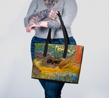 Vegan Leather Tote Bag - Golden Riptide