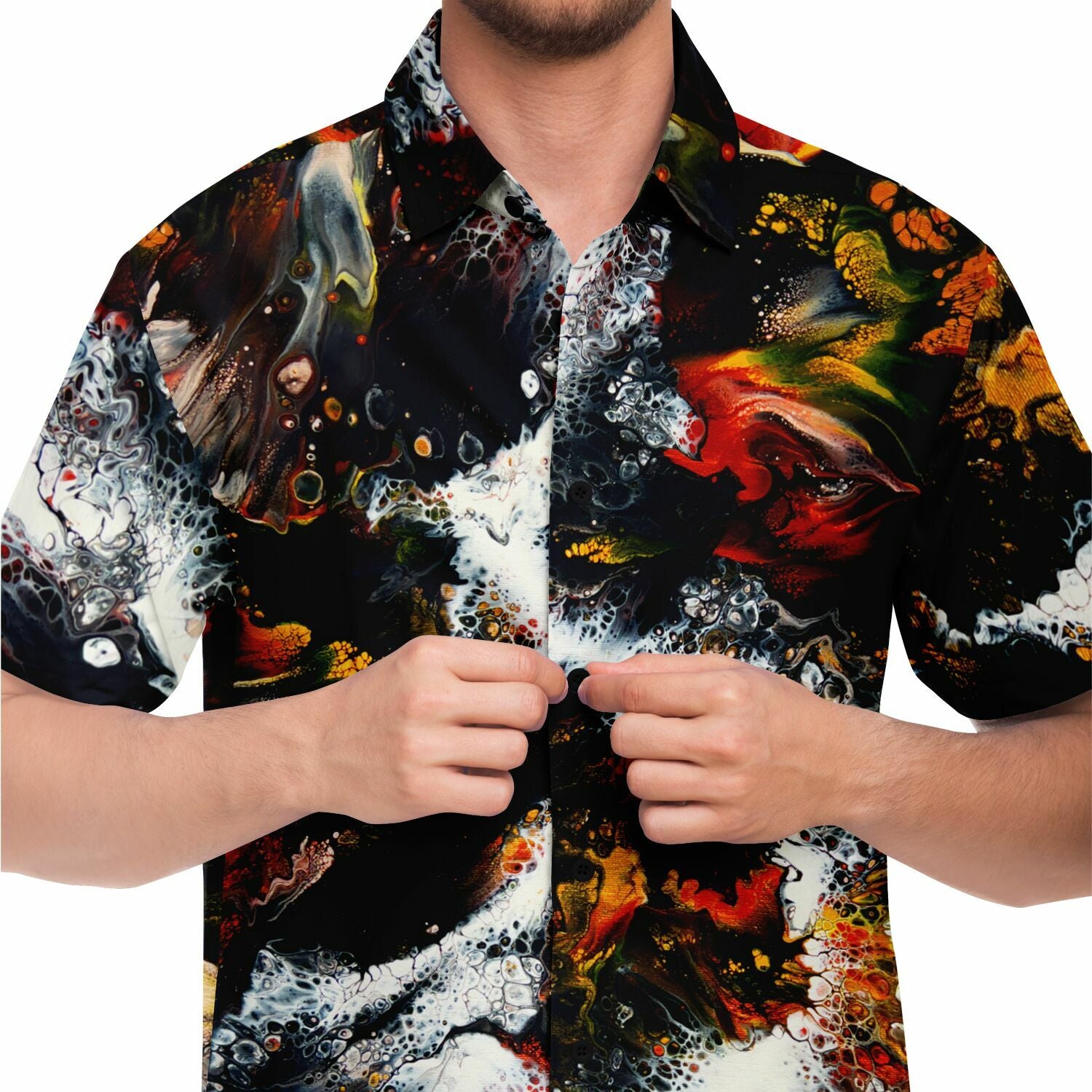 Button-up Camp Shirt - Whitewater Koi