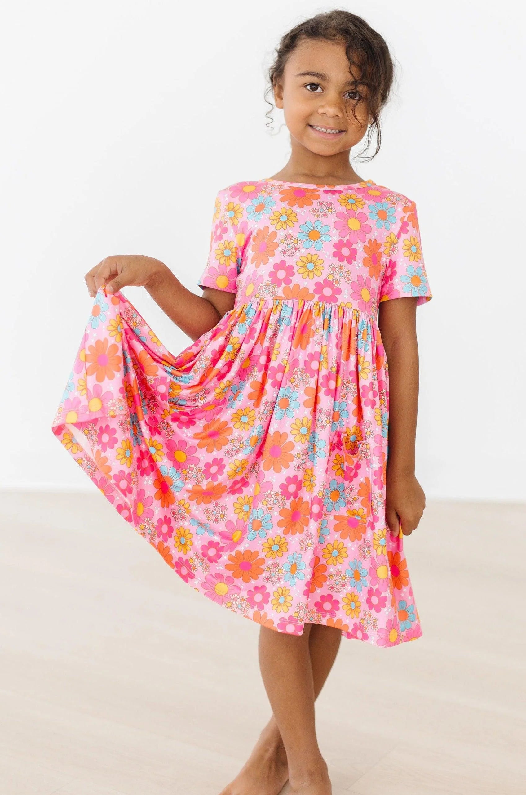 Girls: Petal Pop Short Sleeved Twirl Dress
