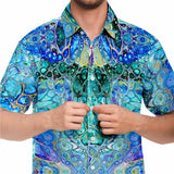 Button-up Camp Shirt - Cellular Blues