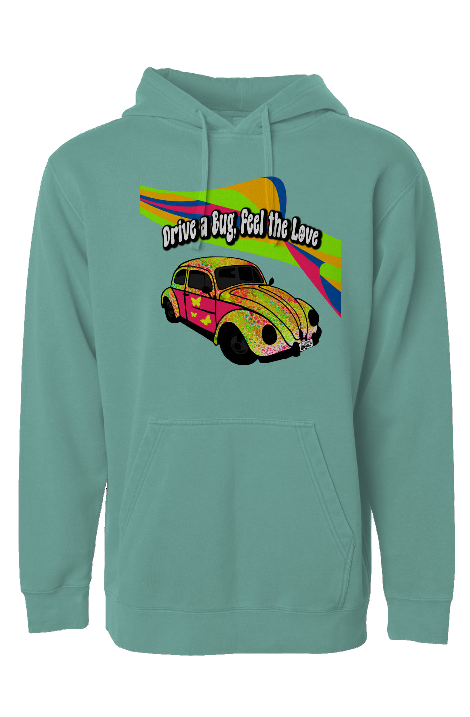 Groovy Bug Pigment Dyed Hoodie - Spring Showers - 