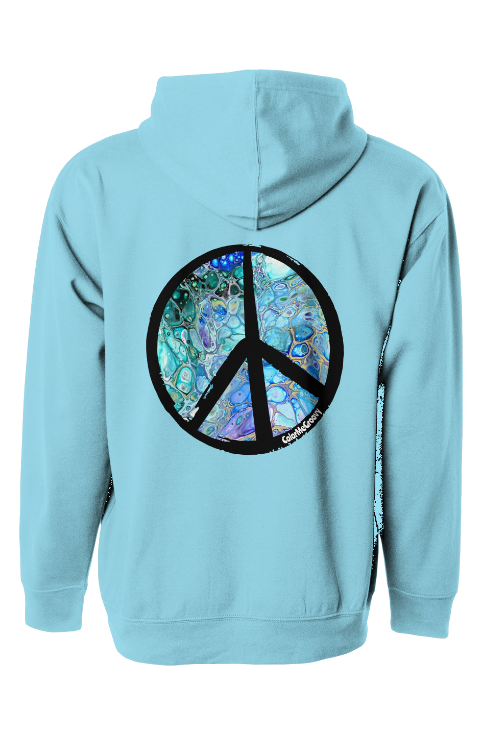 NEW Peace Out pullover hoody - Cellular Blues