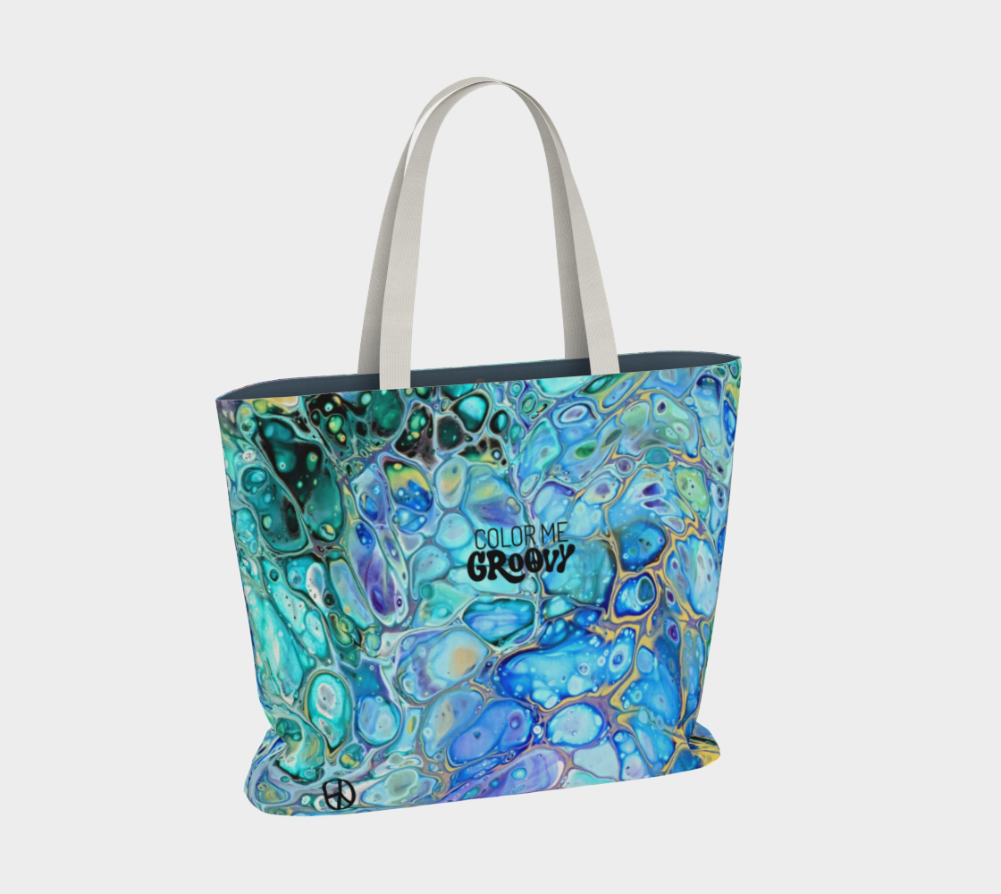 Large Dream Fest Tote Bag - Cellular Blues