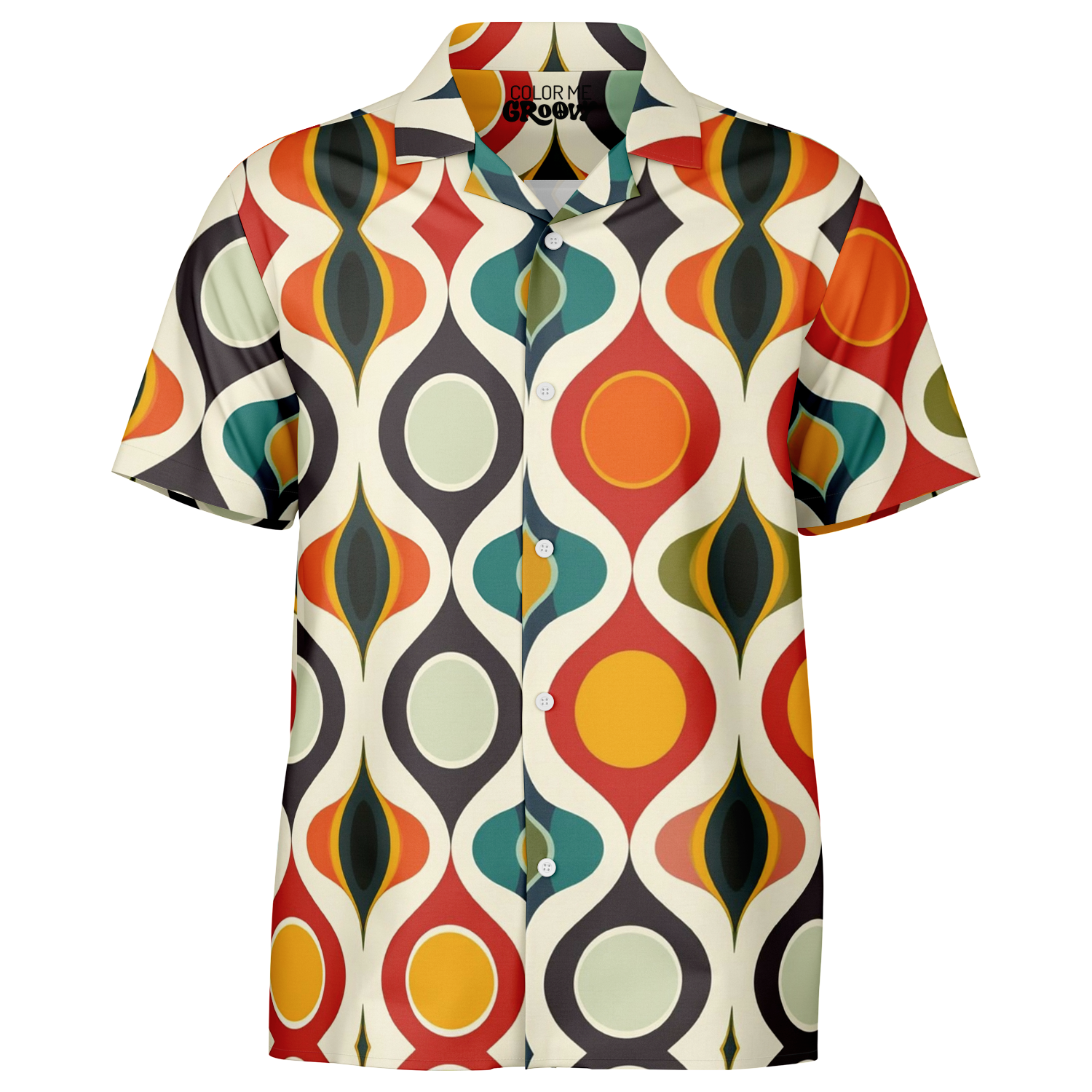 Spread Collar Short Sleeve Button-Down Shirt - test 3