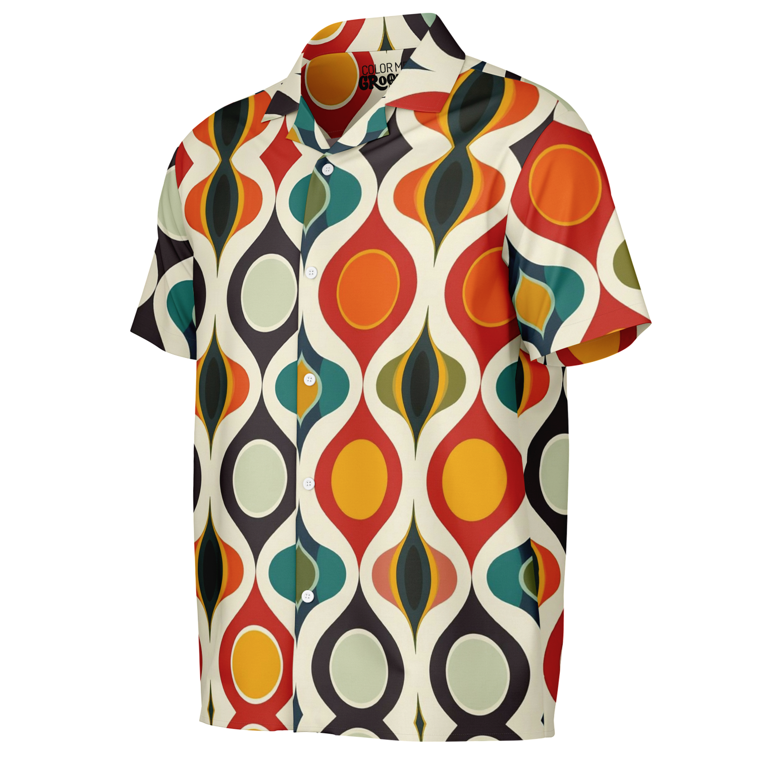 Spread Collar Short Sleeve Button-Down Shirt - test 3