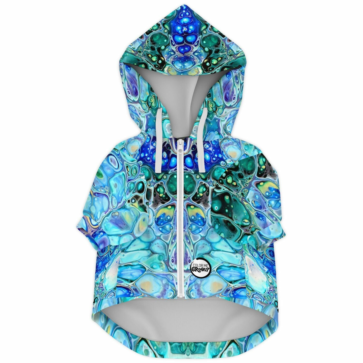 Dog Zip-Up Hoodie - Cellular Blues