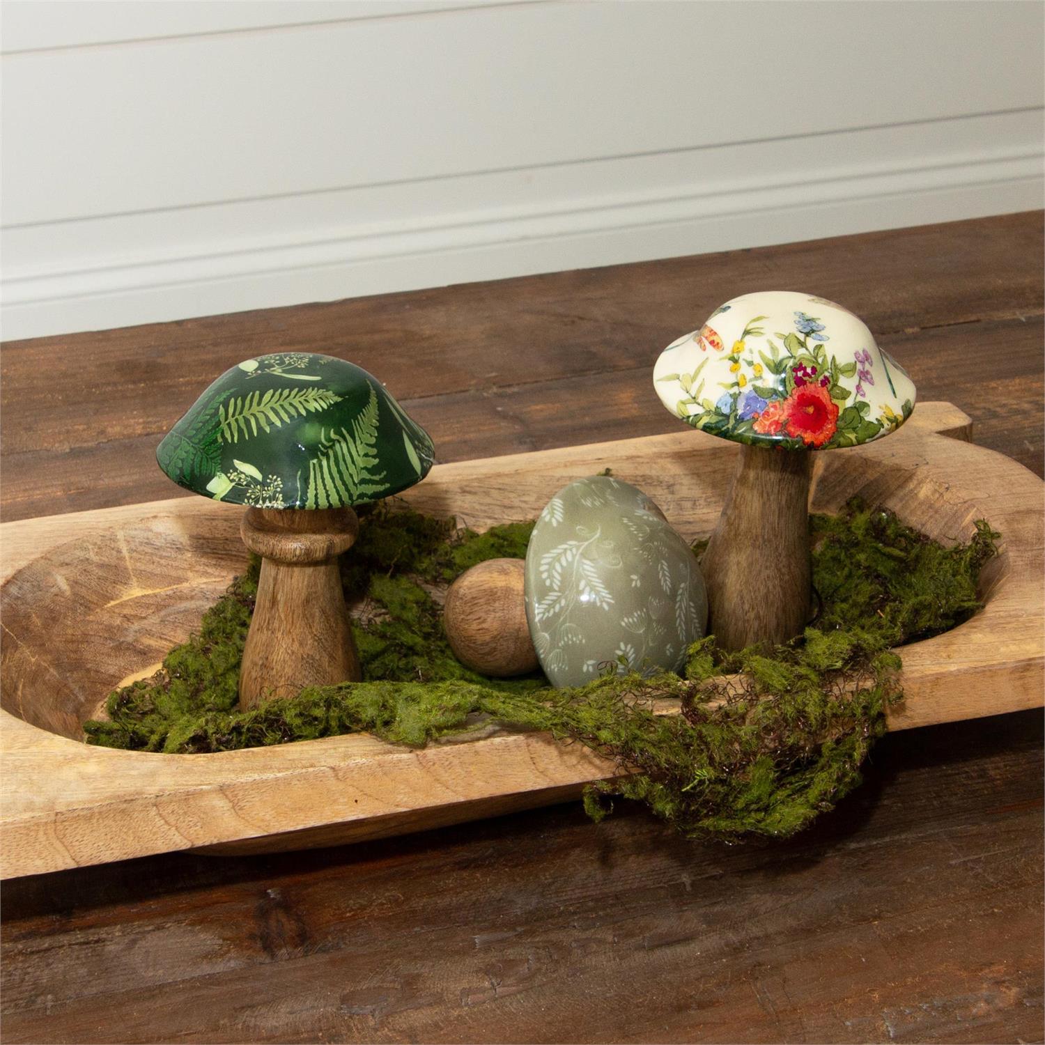 Mango Wood Enamel Mushrooms