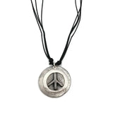 Pewter Peace Sign Necklace by Anju Jewelry