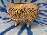 COCONUT SHELL CANDLE HOLDERS W/FEET ASSORTED