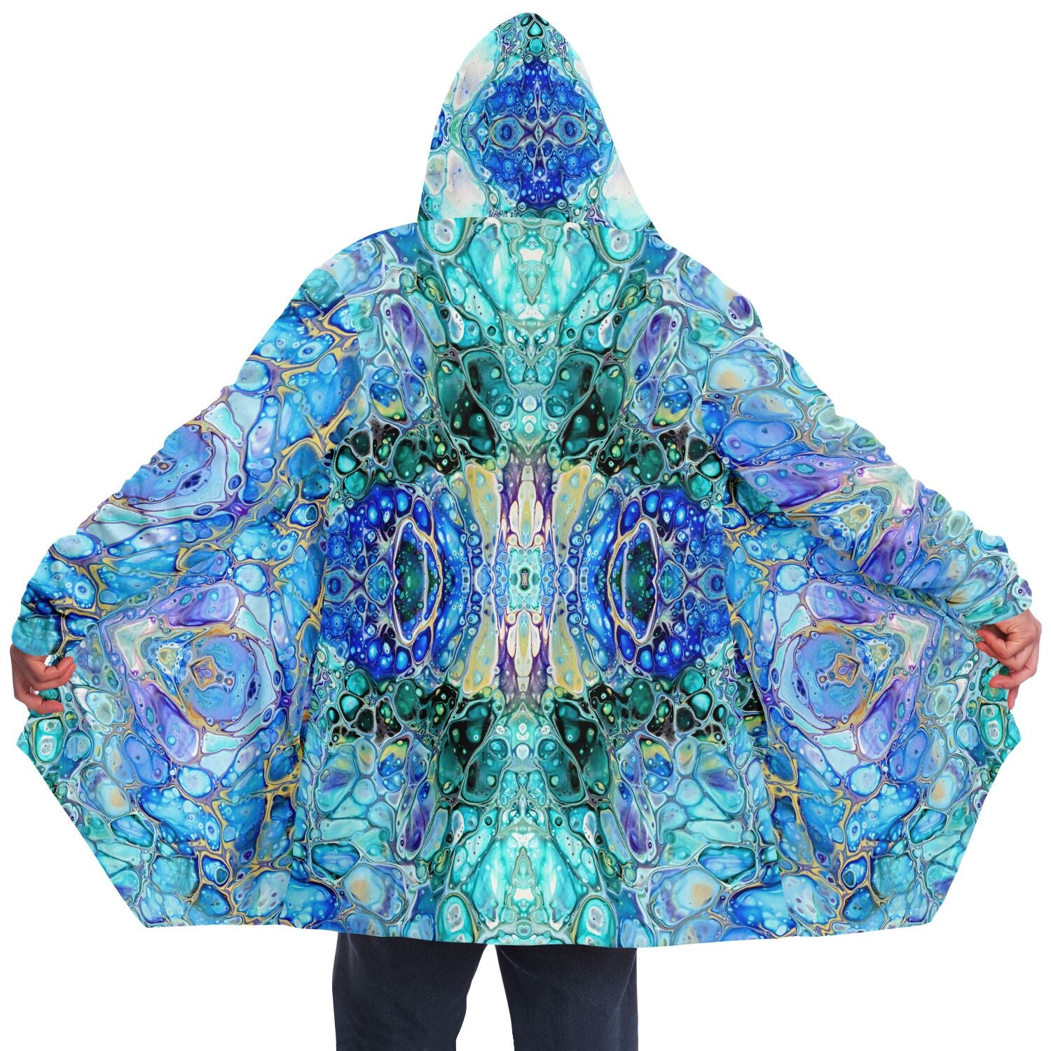 NEW Microfleece Cloak - Cellular Blues