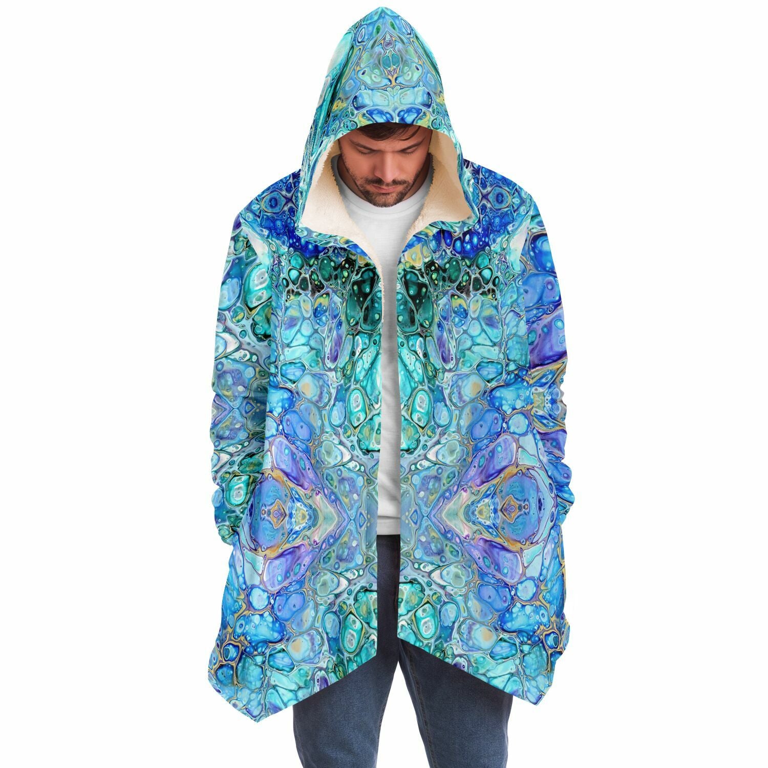 NEW Microfleece Cloak - Cellular Blues