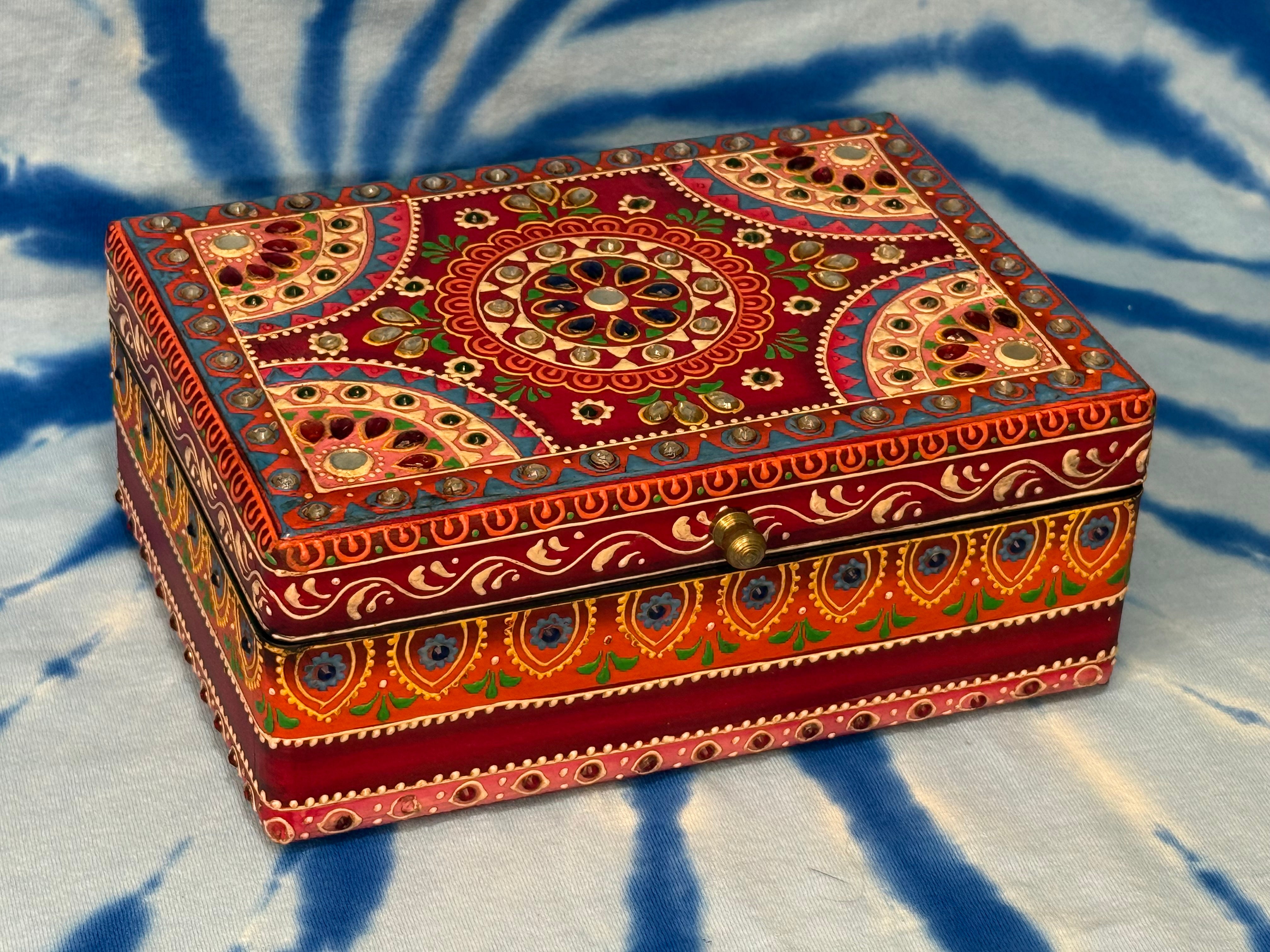 HAND PAINTED WOODEN BOX