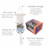 Macrame Plant Hanger & Ceramic Pot set