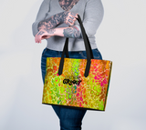 Vegan Leather Tote Bag - Spring Showers