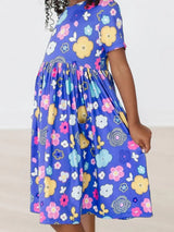 Girls: Floral Frenzy Short Sleeved Twirl Dress