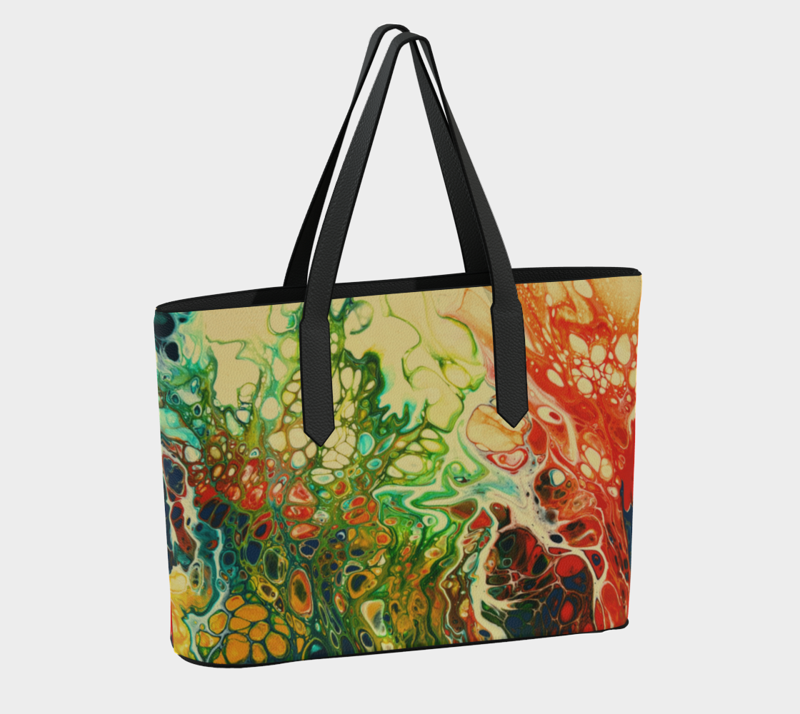 Vegan Leather Tote Bag - Wildflowers