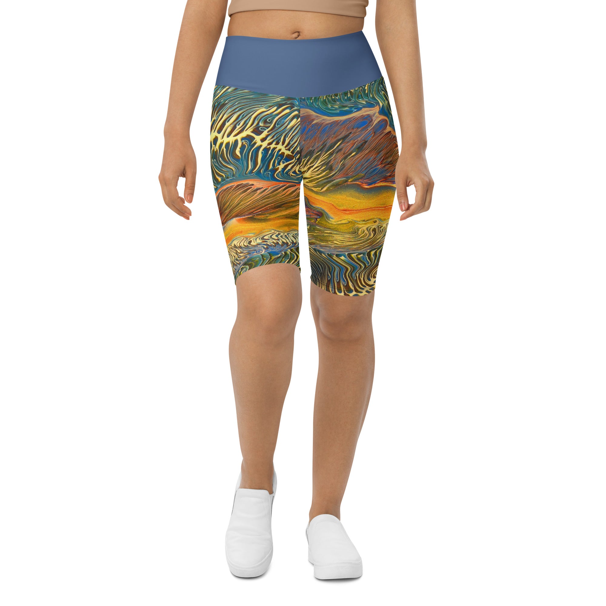 High Roller Bike Shorts - Golden Riptide