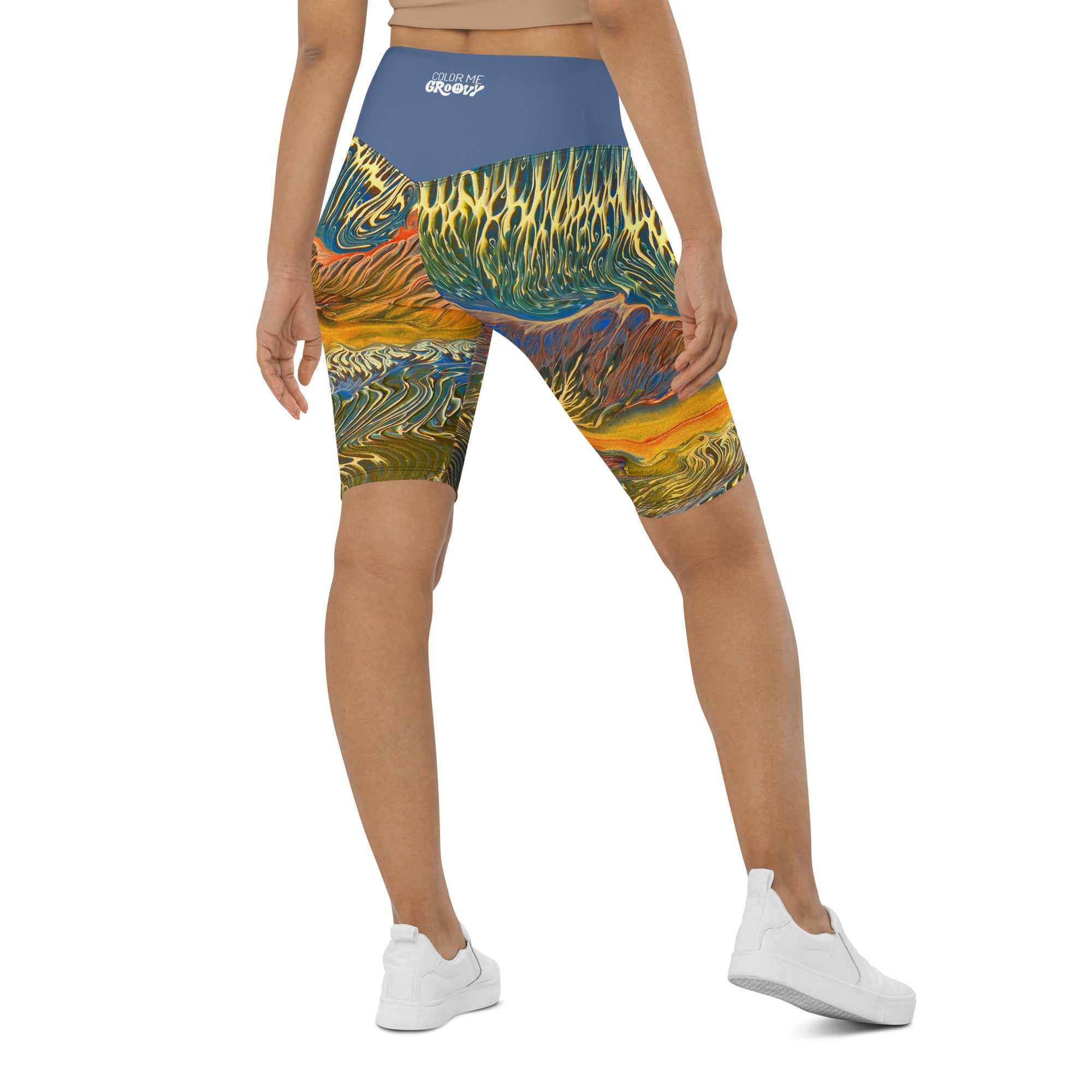 High Roller Bike Shorts - Golden Riptide