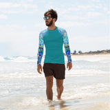 Men's UV Rash Guard - Cellular Blues