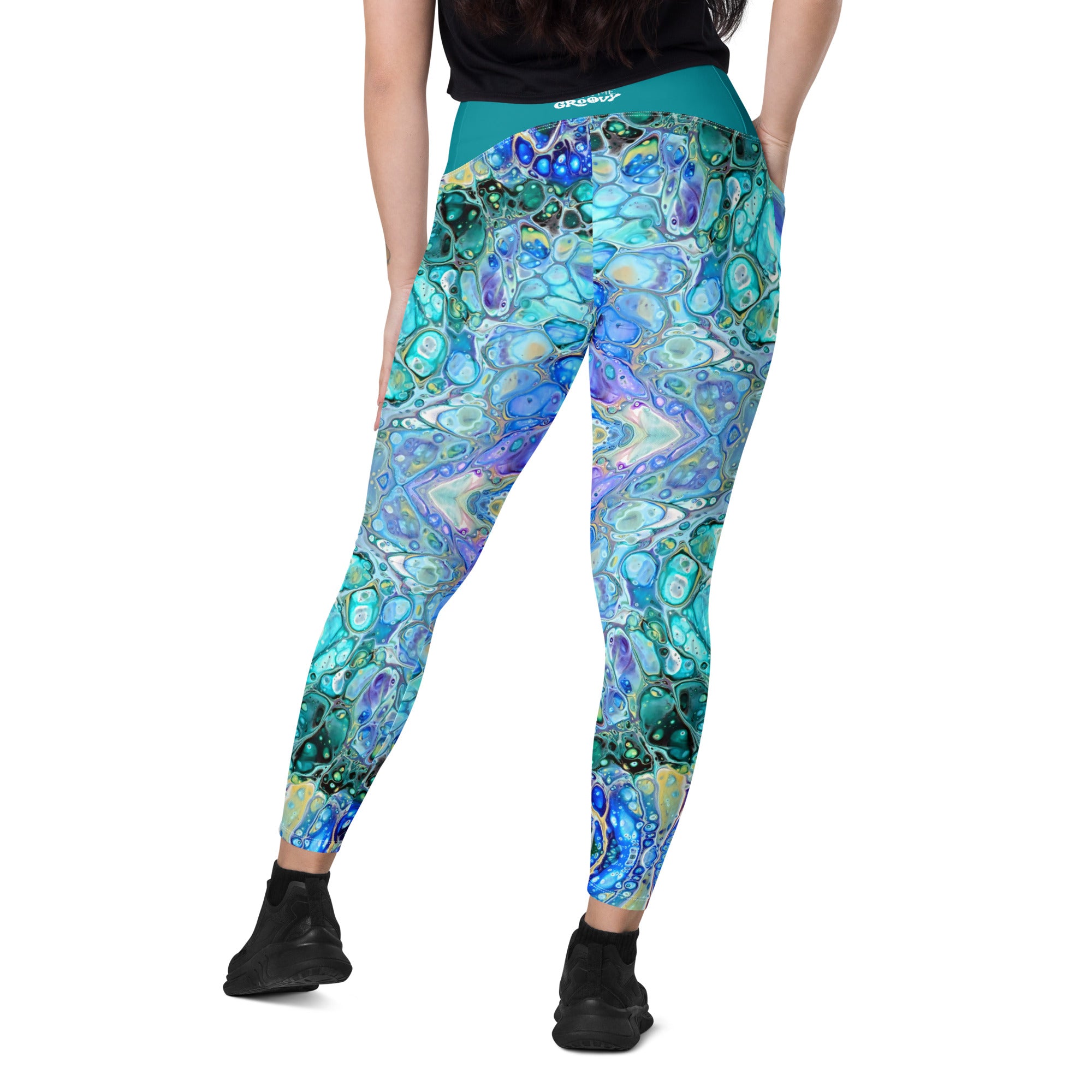 Far Out Flex Leggings w/pockets - Cellular Blues