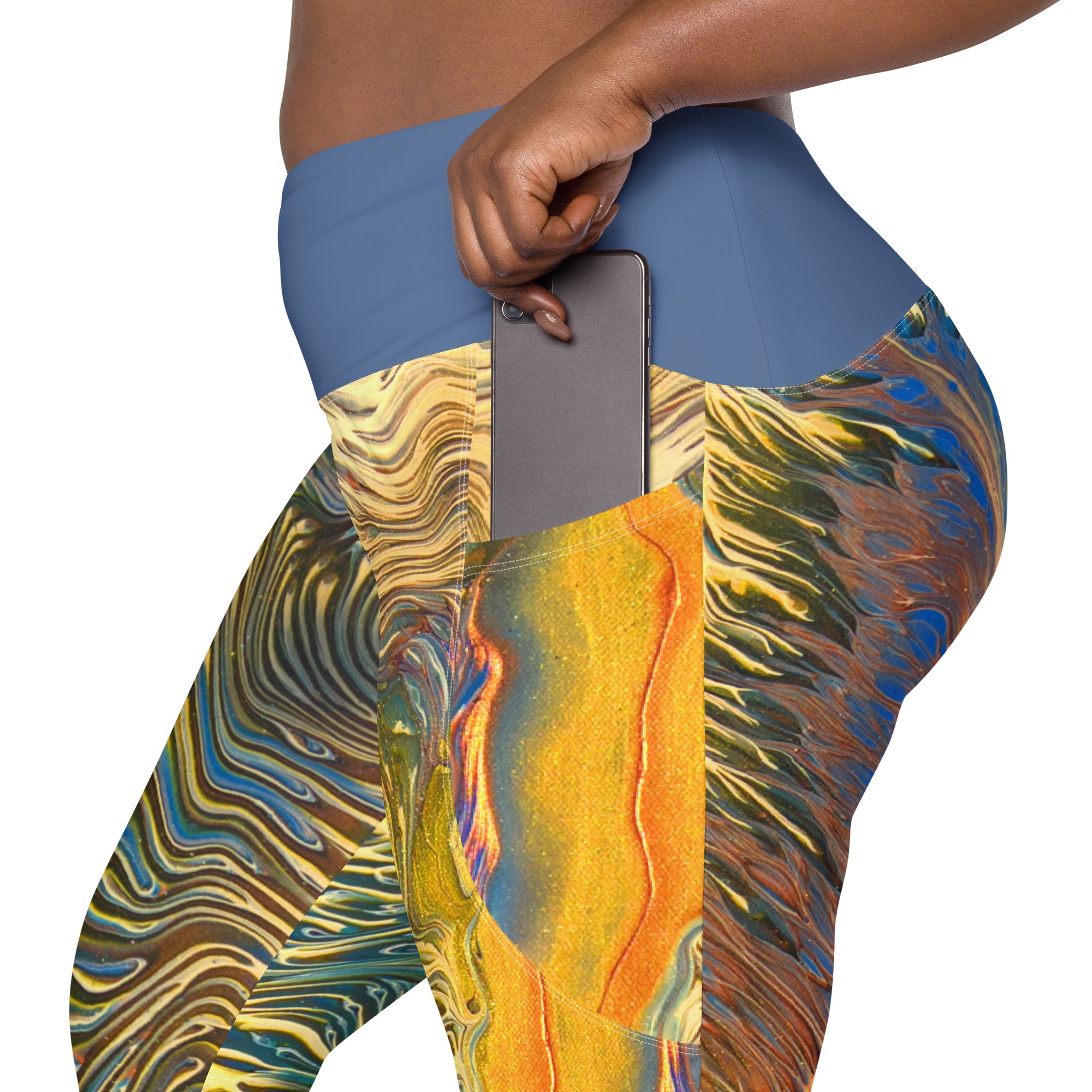 Far Out Flex Leggings w/pockets - Golden Riptide