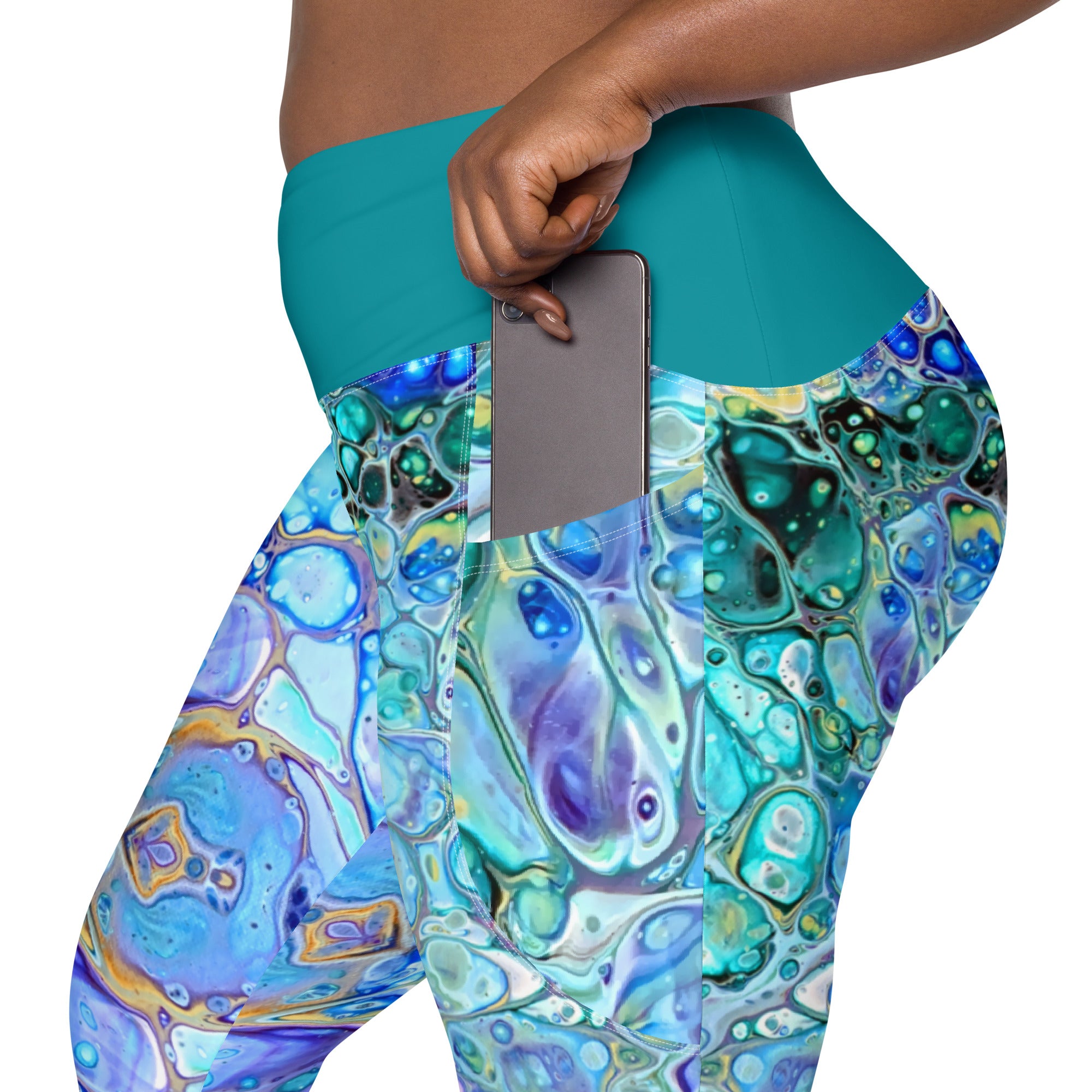 Far Out Flex Leggings w/pockets - Cellular Blues