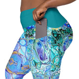 Far Out Flex Leggings w/pockets - Cellular Blues