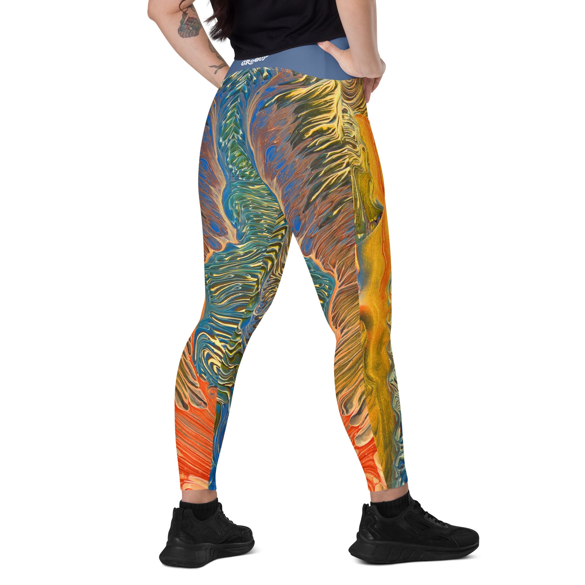 Far Out Flex Leggings w/pockets - Golden Riptide