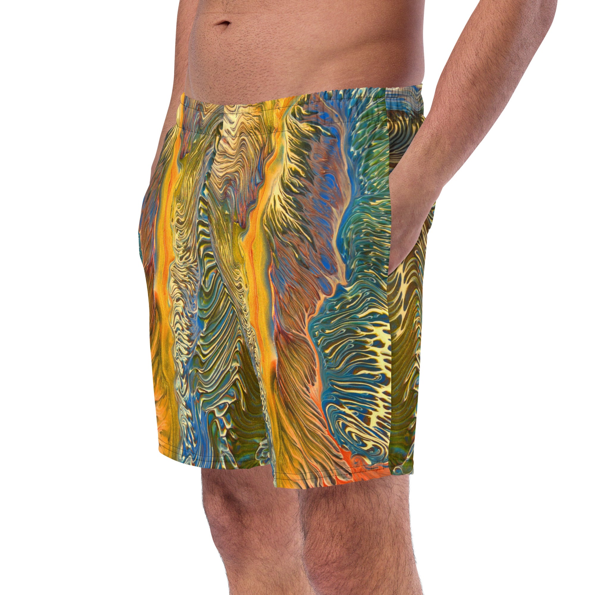 Men's swim trunks - Golden Riptide