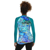 Women's UV Rash Guard - Cellular Blues