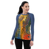 Women's UV Rash Guard - Golden Riptide