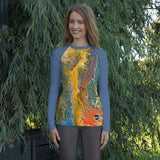 Women's UV Rash Guard - Golden Riptide