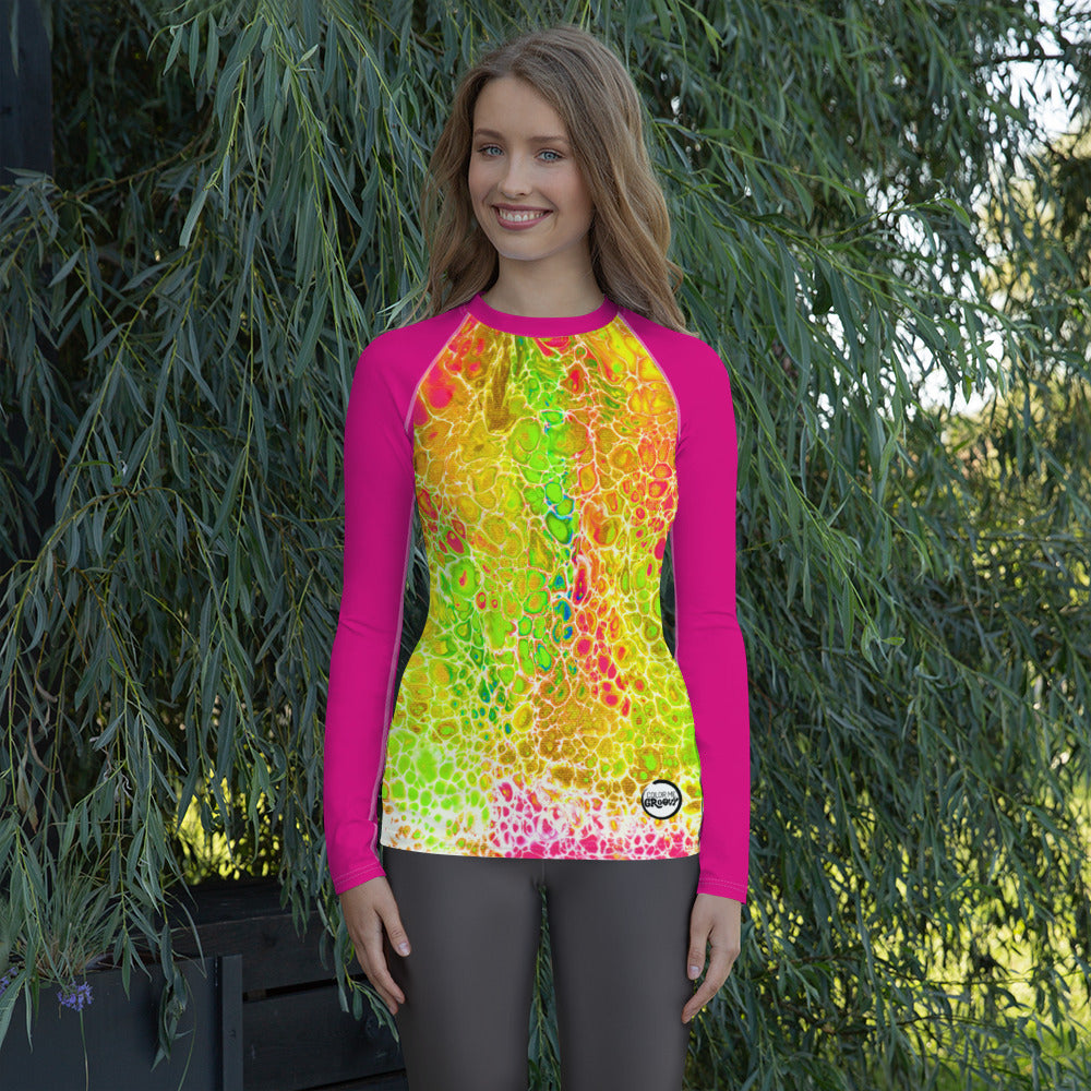 Women's UV Rash Guard - Spring Showers