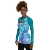 Women's UV Rash Guard - Cellular Blues