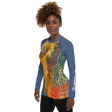 Women's UV Rash Guard - Golden Riptide