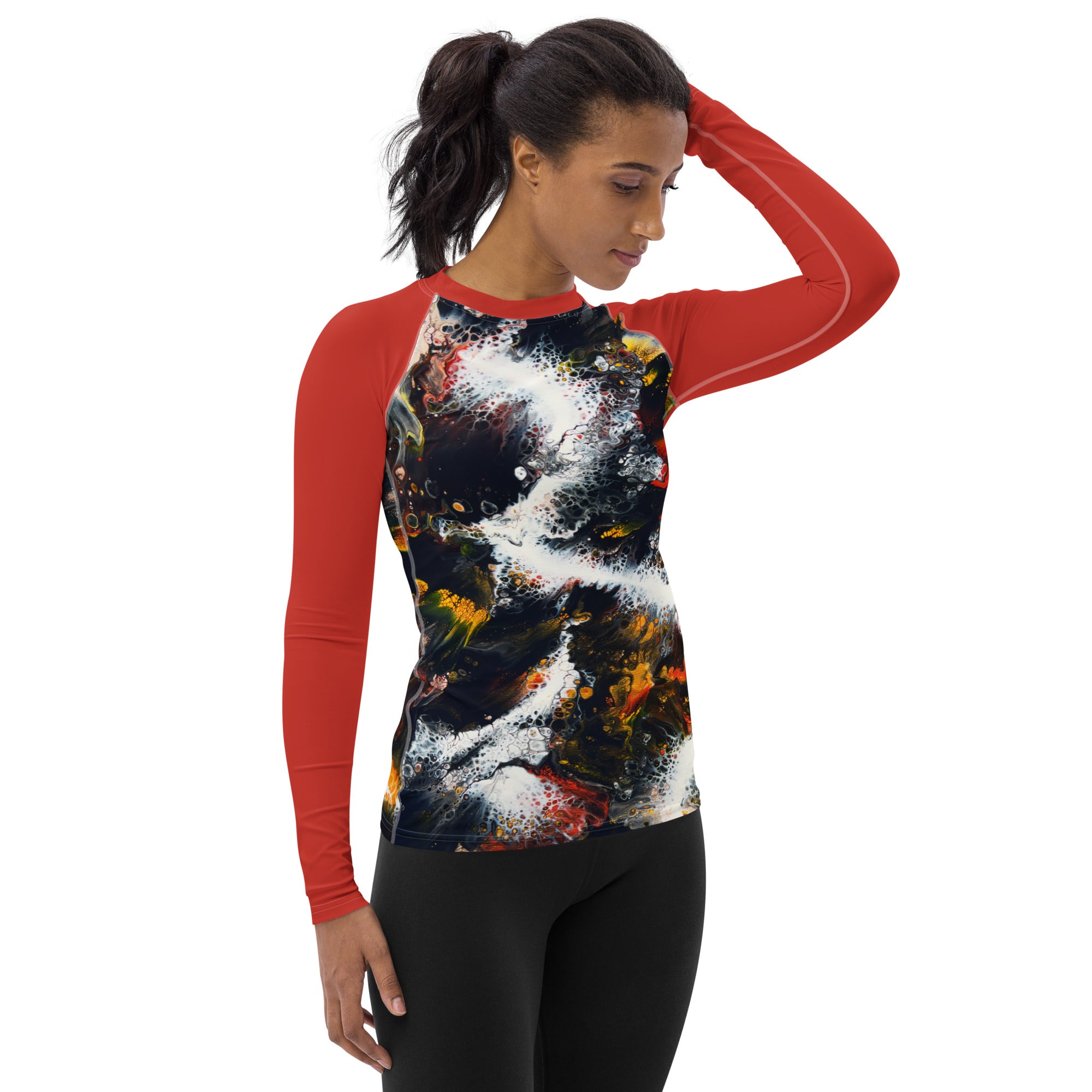 Women's UV Rash Guard - Whitewater Koi