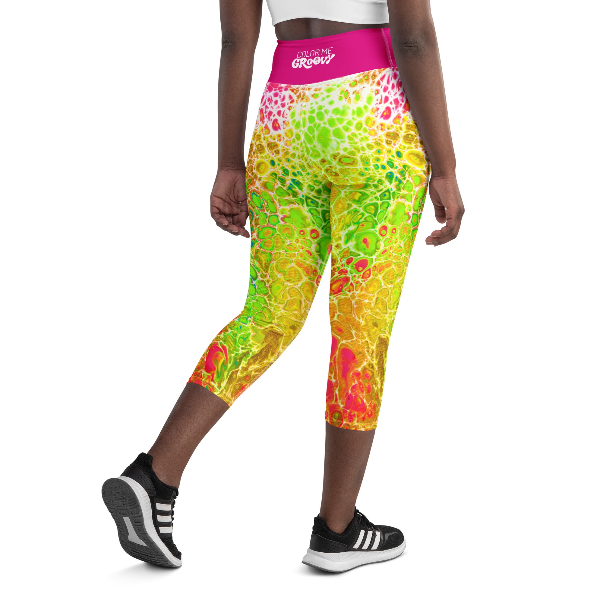 Cosmic Curves Capri Leggings - Spring Showers