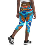 Cosmic Curves Capri Leggings - Pacific Current