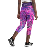 Cosmic Curves Capri Leggings - Pink Vortex