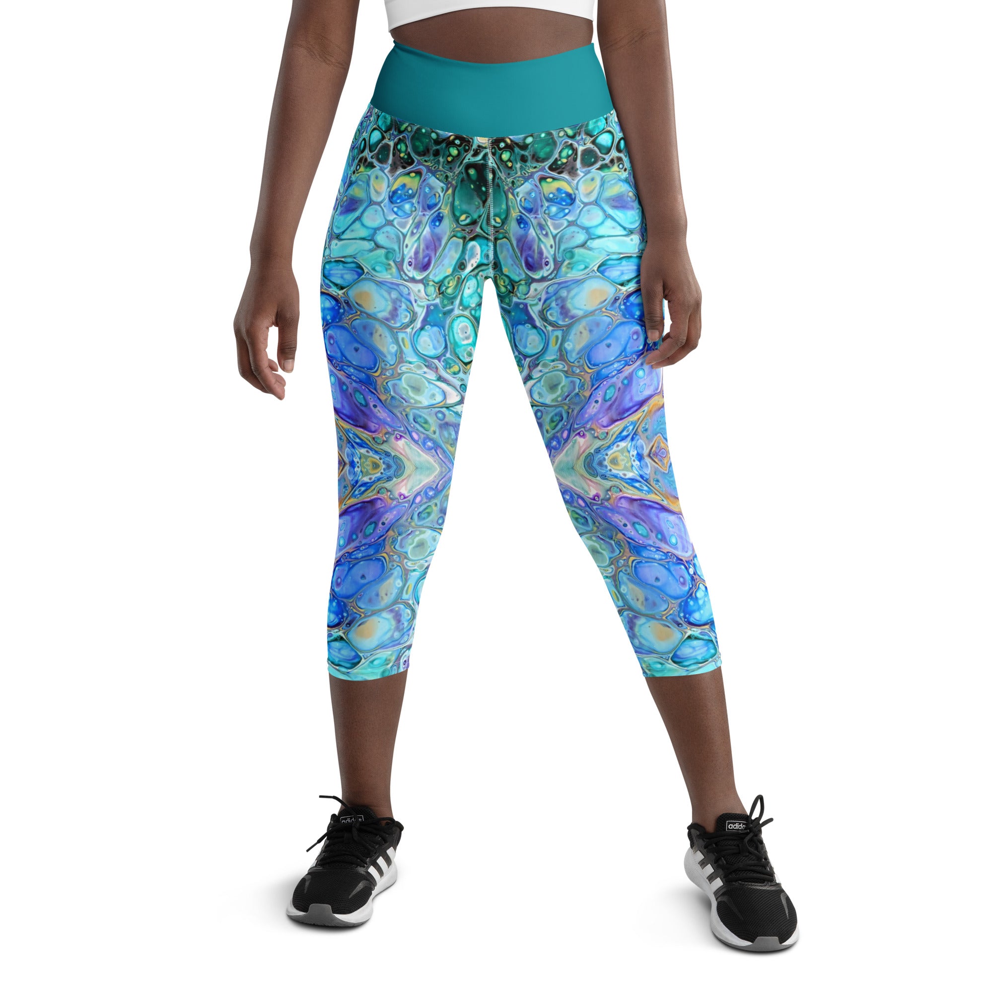 Cosmic Curves Capri Leggings - Cellular Blues